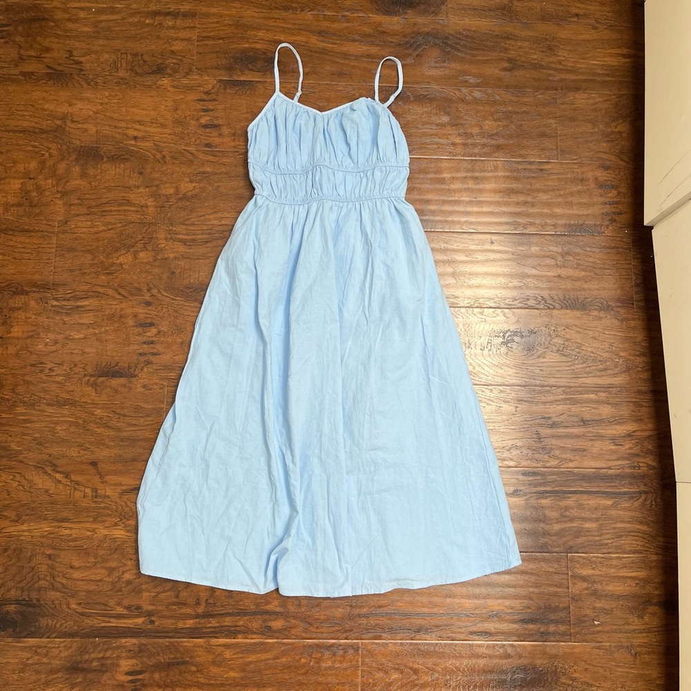 SHEIN Sky Blue Spaghetti Strap Dress